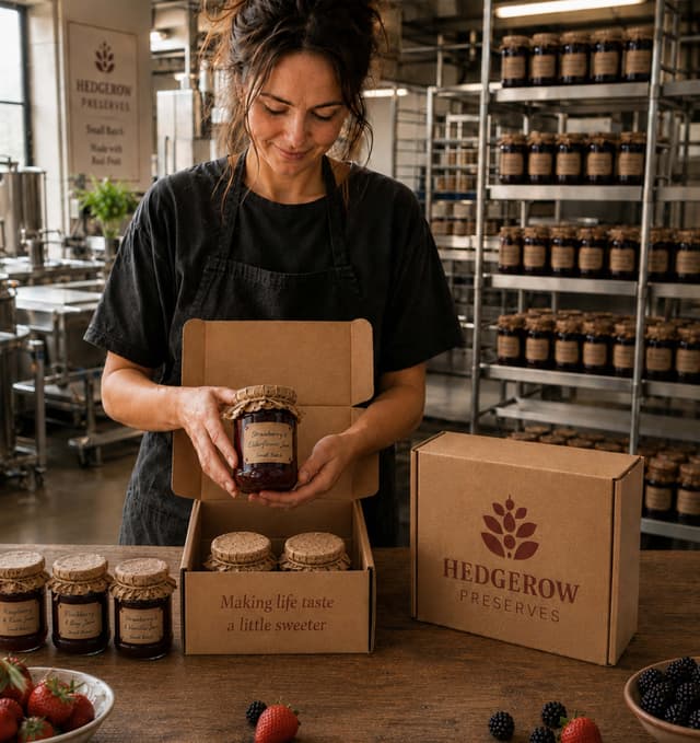 Hedgerow Preserves custom jam box