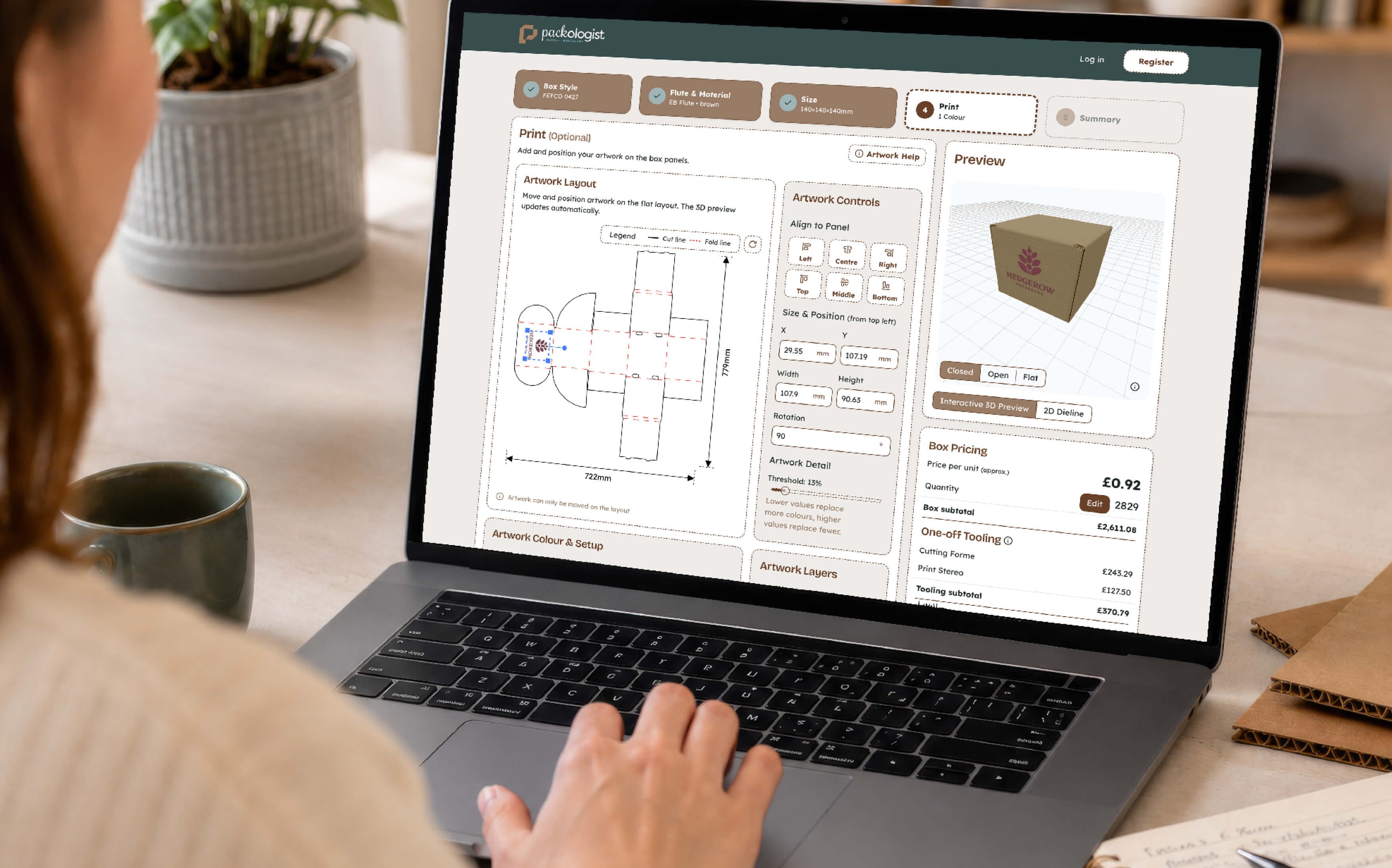 Packologist online box designer
