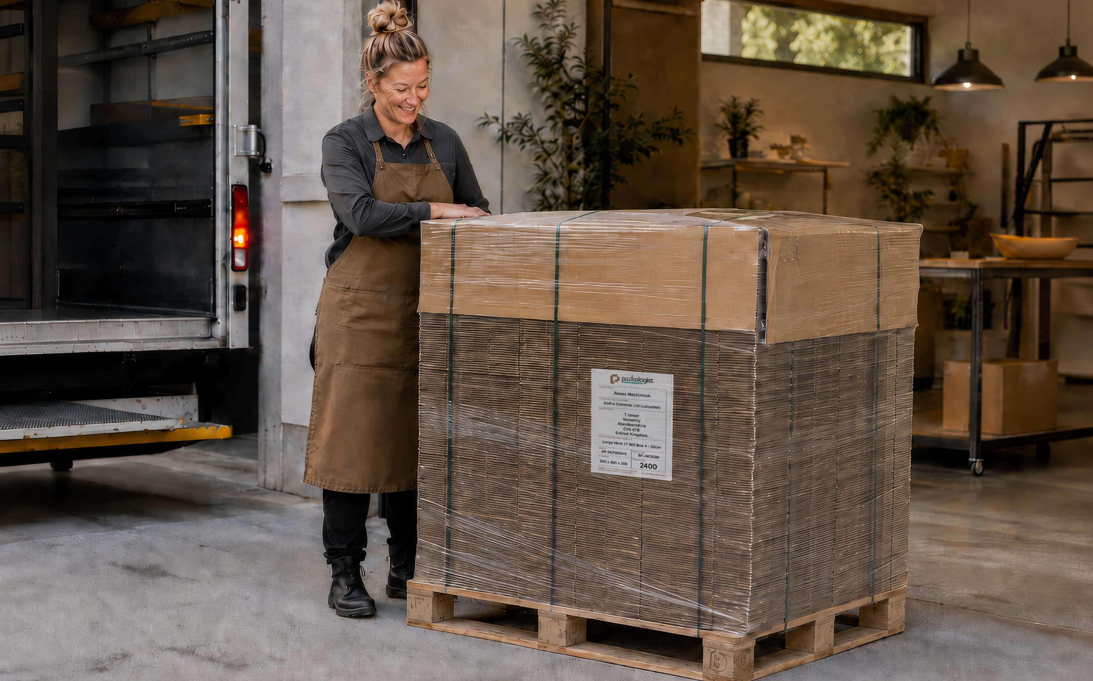 Pallet flat corrugated boxes delivery