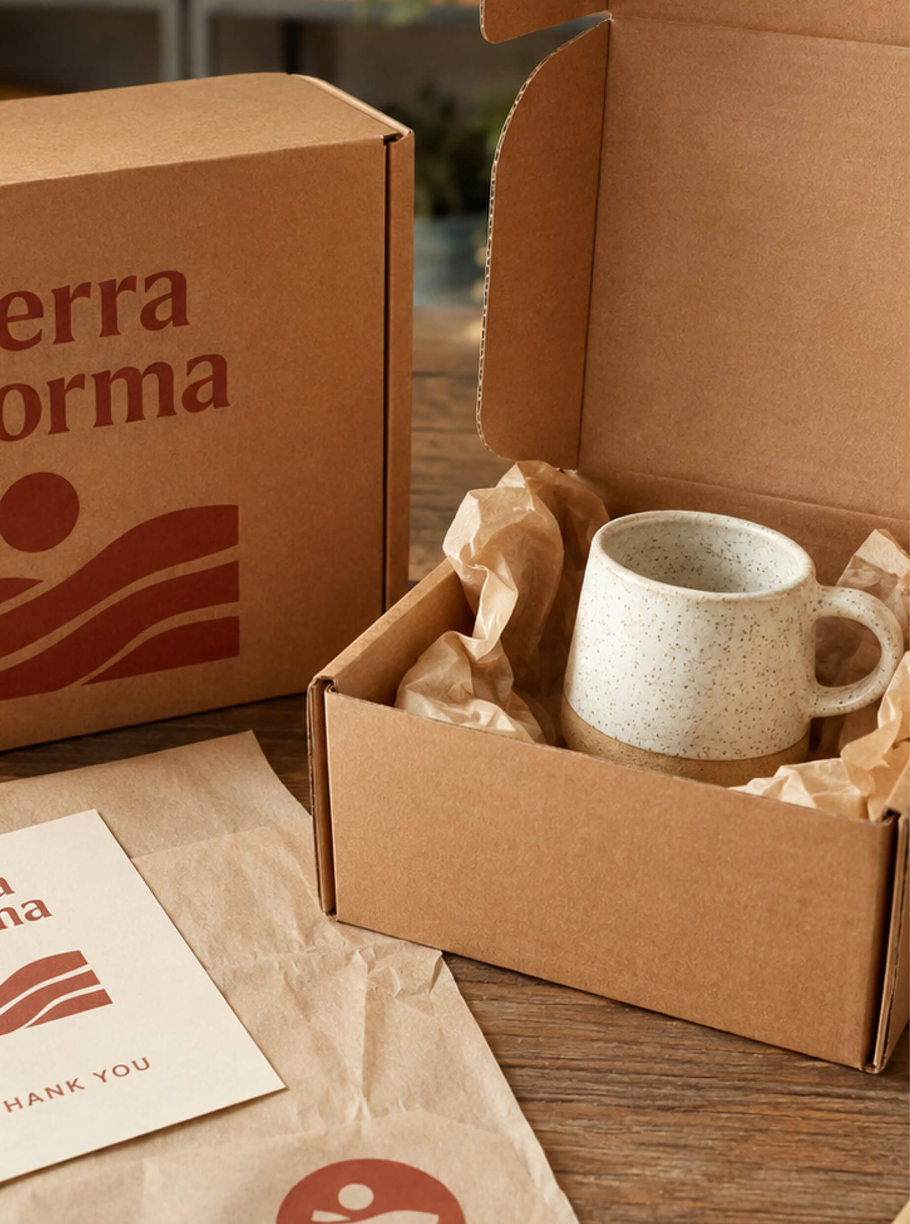 Terra Forma ceramic mug packaging